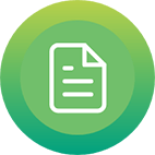 White document icon on a green circle background