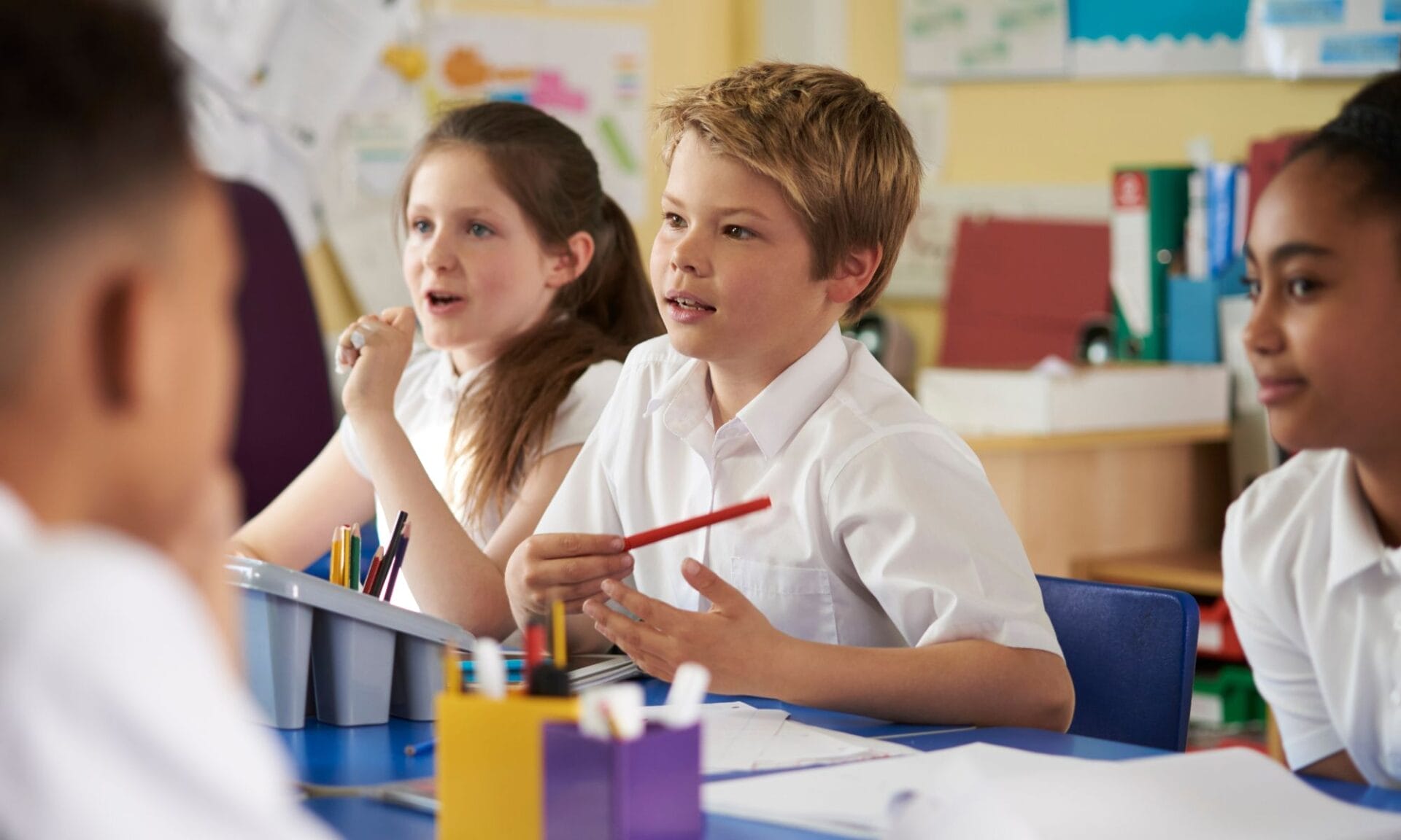 School children in a classroom